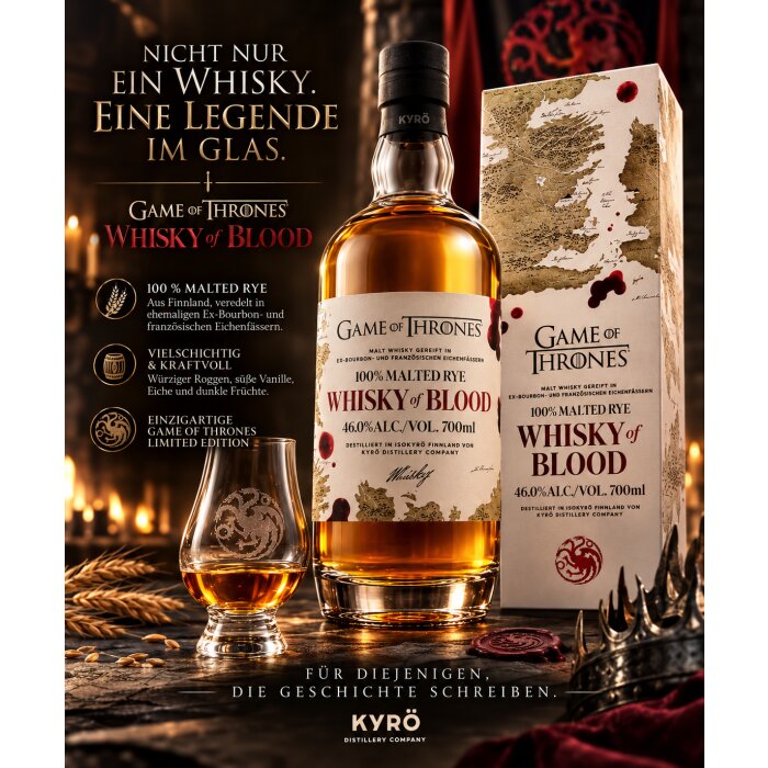 Kyrö Whisky of Blood - Game of Thrones - Malted Rye Whisky